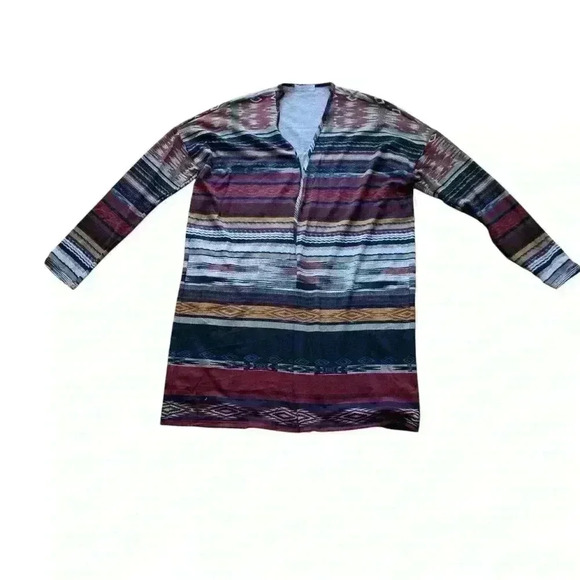 Emory Park midi cardigan in grunge stripe rainbow one-size - Picture 3 of 8
